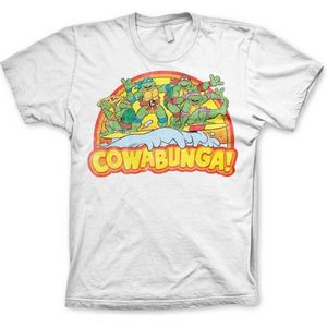 Teenage Mutant Ninja Turtles Heren Tshirt -L- Cowabunga Wit