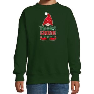 Bellatio Decorations kersttrui/sweater voor meisjes - Schattigste Gnoom - groen - Kerst kabouter 122/128