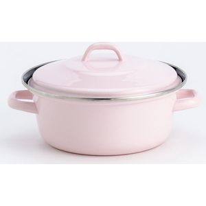Lite-Body - Magnus Braadpan 24cm/2,5l met deksel - Emaille - Serafijn Roze - Inductie en Gas