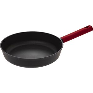Secret de Gourmet - Koekenpan - Alle kookplaten/warmtebronnen geschikt - zwart/rood - Dia 27 cm