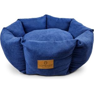 Topmast Hondenmand ComfyNest - 62 cm - Blauw - Polyester Velours - Kattenmand - Donut