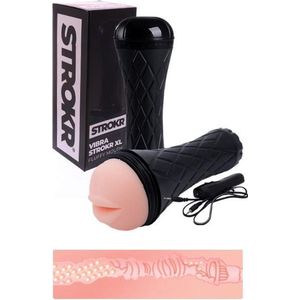 Willie Toys STROKR - Masturbator  - Vibra XL Fluffy Mouth - Lengte: 19 cm - 6 Vibratie standen