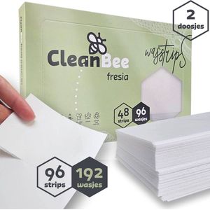 CleanBee® Wasstrips 2 x 96 Wasbeurten Fresia Wasmiddeldoekjes Wasvellen Wasdoekjes Wasmiddel Detergent Sheets Laundry Strips € 0,10 per wasbeurt