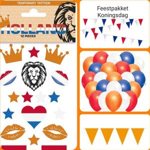 WK Voetbal, Songfestival, Koningsdag Versiering, Oranje, Holland, Nederland, Ballonnen, Vlaggenlijn