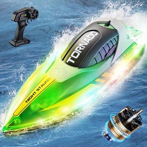 RC Boot - Op afstand bestuurde boot voor zwembad - 2,4 GHz - RC boot voor kinderen met ledlicht - 15 km/u speedboot op afstand bestuurd - RC boot - zwembadspeelgoed voor kinderen vanaf 3, 4, 6, 8 jaar