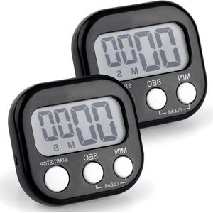 Digitale keukenwekker met alarm en stopwatch/countdown klok (zwart)