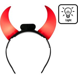 Boland - Diadeem LED-duivelhoorntjes - Één maat - Kinderen en volwassenen - Unisex - Halloween accessoire - Horror