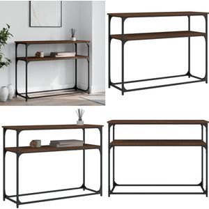 vidaXL Wandtafel 100x35,5x75 cm bewerkt hout bruin eikenkleur - Wandtafel - Wandtafels - Bijzettafel - Console Tafel