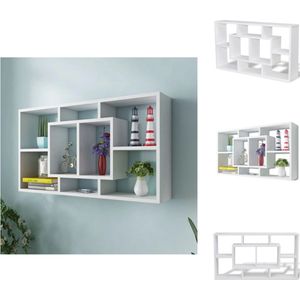 vidaXL Plank - Planken - Wandplank - Wandplanken - Wandschap zwevend 8 vakken wit