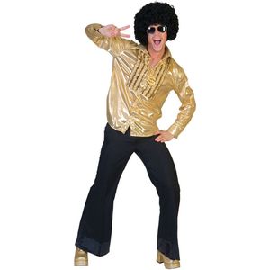 Funny Fashion - Jaren 80 & 90 Kostuum - Mega Fout Gouden Patser - Goud - Maat 48-50 - Carnavalskleding - Verkleedkleding