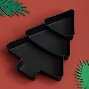 Zwarte Kerstboom Serveerschaal - Kerstboom Zwarte Schaal voor Noten, Snoep en Fruit - Kerstavond Gourmetten Kerstcadeau - kerst tafeldecoratie