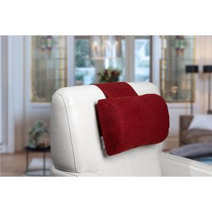 Finlandic hoofdkussen F01 rood voor relax fauteuil- luxe nekkussen met contragewicht voor sta op stoel- comfortabele stoffen hoofdsteun- in hoogte verstelbaar