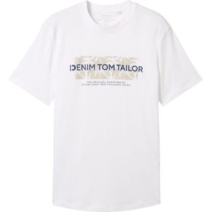 Tom Tailor T-shirt T Shirt Met Tekst 1042057xx12 20000 Mannen Maat - M