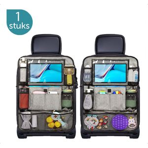 ForDig Auto Organizer 1 stuks - Tablet Houder Auto - Autostoelbeschermers - Autostoel Organizer voor Kinderen - Universeel - Grijs