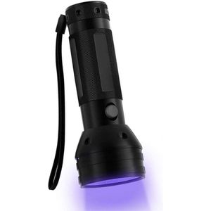 Ultra Violet Zaklamp LED Incl. Batterijen - UV Zaklamp Met LED Verlichting Black Light - UV Zaklamp LED Zaklamp Ultra Violet Blacklight Zwart