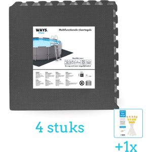 WAYS D'luxe - Multifunctionele ondertegel - Antraciet - (8 stuks per verpakking) - 4 stuks - Voordeelverpakking - Inclusief WAYS Testrips (1 stuks)