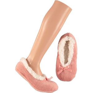 Dames ballerina sloffen/pantoffels Roze maat 31/34