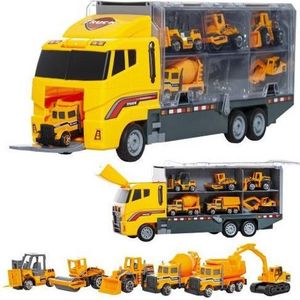 Vrachtwagen - Bouwvrachtwagen - met heftruck- Wals - Bulldozer - Cement wagen - Vrachtwagen