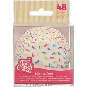 FunCakes Baking Cups Papier - Sprinkles - 48 Stuks - Cupcake en Muffin Vormpjes