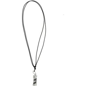 Behave Zilver ketting dames – zwart zilver hanger - kort/lange ketting