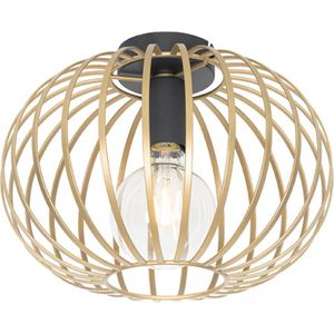 QAZQA johanna - Design Plafondlamp - 1 lichts - Ø 300 mm - Goud/messing - Woonkamer | Slaapkamer | Keuken