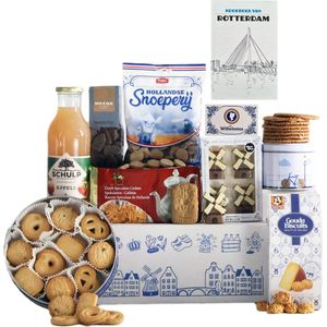 Cadeaupakket - Holland Pakket nr 15 - Pakket met boek ""Kookboek van Rotterdam"" en diverse Hollandse lekkernijen