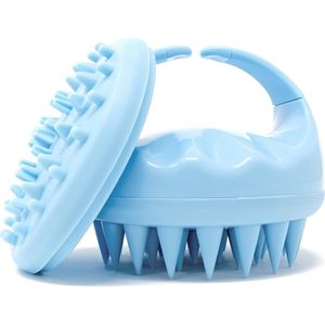 Hoofdmassageborstel voor Douche en Droog Gebruik - Bevordert Haargroei - Inclusief 2 Opzetstukken - Blauw