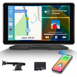 7"" Touch Screen Draagbare Autoradio voor Apple CarPlay en Android Car - Draadloze Navigatie Auto Radio Monitor met Bluetooth FM AUX 64GB TF Airplay Siri - 17.8 cm Auto Radio met Touchscreen en Siri Stembediening