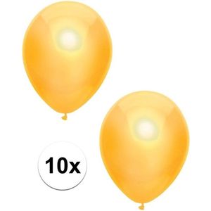 10x Gele metallic ballonnen 30 cm
