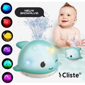 Cliste NIEUW BADWALVIS - Mini de Dolfijn met extra sproeiwaterkracht en twee sensoren - Badspeelgoed - Blauw - Lichtjes - Vis Spuit Water - Badspeeltjes - Voor in bad - Fish Spray Water - badwalvis - Speelgoed - Fish Bath Toy - Sensor Fontein