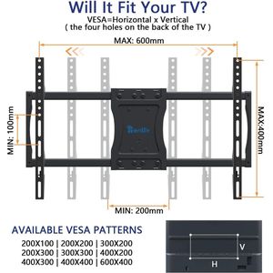 tv-beugel voor de meeste 37-75 inch LED LCD OLED platte gebogen tv's tot 132 lbs Full-motion tv-muurbeugel met draaibare scharnierende 6 armen Kantelen Rotatie Tv-beugel Max VESA 600x400 mm