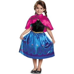 Smiffys - Disney Frozen Anna Travelling Classic Kostuum Jurk Kinderen - Kids tm 8 jaar - Multicolours