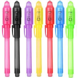 Onzichtbare pen- 7stuks- Diverse kleuren- Geheimschrift pen- Onzichtbare inkt- UV lampje UV lampje- UV pen- Geheime pen