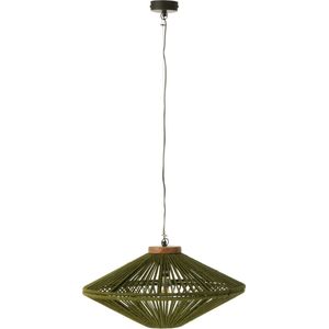 J-Line hanglamp Ovni - ijzer/jute - groen - small