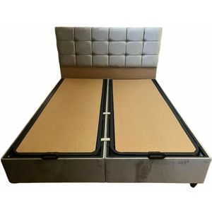 boxspring ecce- 180X200- grijs velvet- zonder matras - met opbergruimte