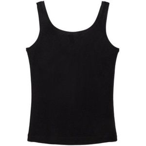 Basic topje, onderhemd, zijdezacht met stretch, zwart, maat Medium (38).