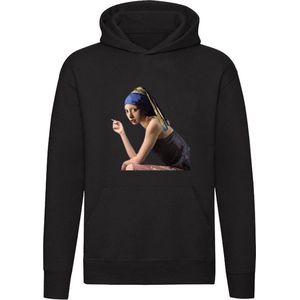 Meisje met de parel Hoodie - kunst - roken - schilderij - kunstenaar - vermeer - unisex - trui - sweater - capuchon