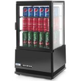 Arktic Koelvitrine Tafelmodel - Professionele Buffetvitrine - Horeca Koelkast Glazen Deur - 58 Liter - Zwart