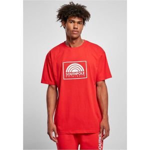 Southpole - Square Logo Heren T-shirt - M - Rood