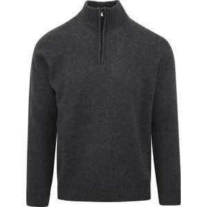 Suitable Half Zip Trui Wol Blend Antraciet - Maat XXL - Heren - Schipperstrui