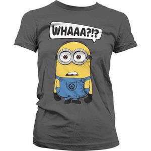 Minions Dames Tshirt -S- Whaaa?!? Grijs