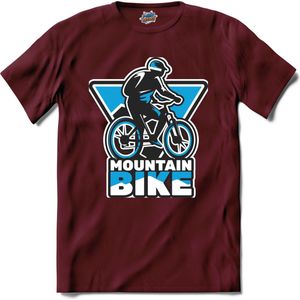 Mountain Bike | Mountain Bike - Fiets - Bicycle - T-Shirt - Unisex - Burgundy - Maat S