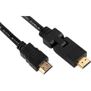 Kabel - HDMI-A mannelijk - HDMI-A mannelijk - Verguld - Draaibare kop 90° - 3m