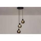 Lumidora Hanglamp 74036 - 3 Lichts - E27 - Zwart - Grijs - Metaal - 37 cm