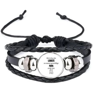 Akyol - dit is hoe de leukste en meest geweldige papa eruit ziet armband zwart - Vader - papa - vaderdag - cadeau - verjaardag - opa
