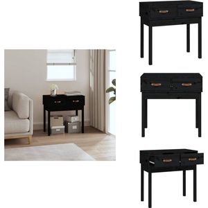 vidaXL Wandtafel - Wandtafels - Consoletafel - Houten Wandtafel - Wandtafel 76,5x40x75 cm massief grenenhout zwart
