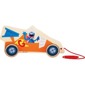 Trekfiguur hout - Sesamstraat speelgoed - Grover race auto - Houten speelgoed vanaf 1 jaar - FSC
