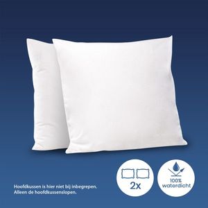 Cillows - Kussenslopen Waterproof met rits - 2x Kussenbeschermer 40x80 cm - Wit