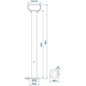 Pro Plus Steunpoot - Ø 48 x 700 mm - Gegalvaniseerd