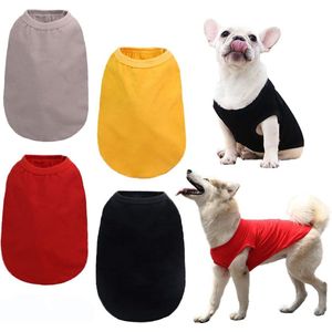 Set van 4 effen maagdelijke kleding T-shirts voor honden zachte katoenen overhemden - zomer vest voor middelgrote en grote honden - jongens en meisjes